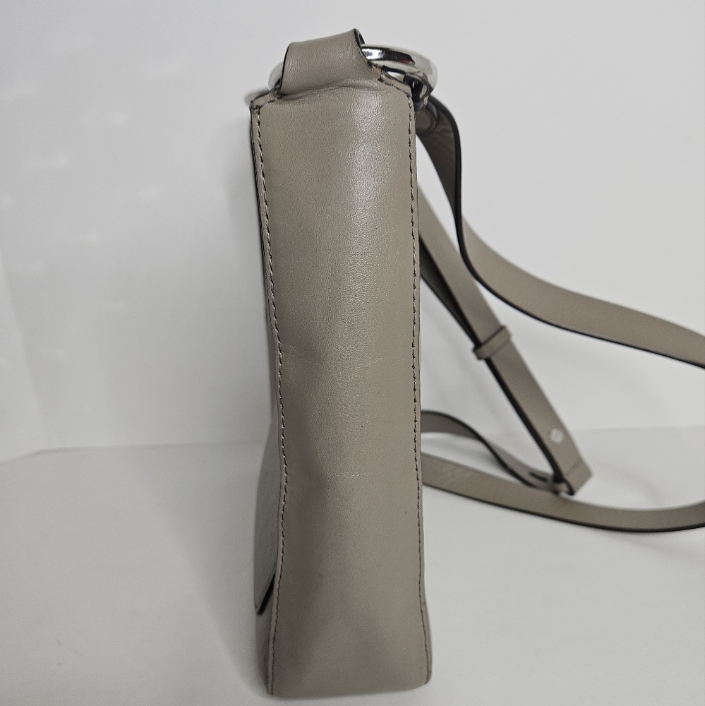 Rebecca Minkoff Jody Leather Feed Bag Crossbody Taupe - Picture 6 of 14